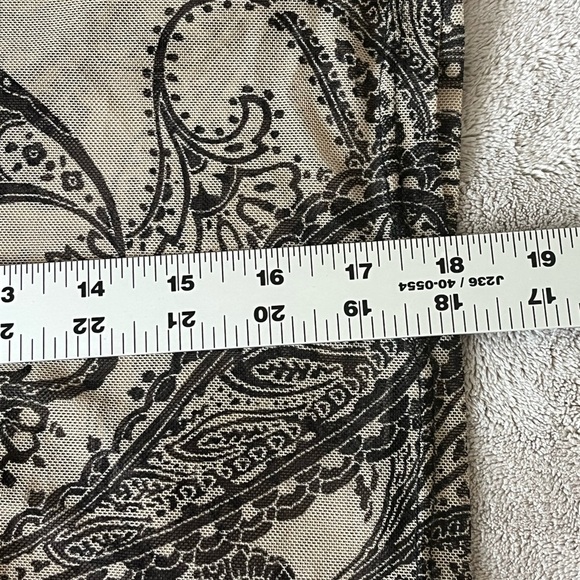 Windsor Paisley Dreams Chiffon Crop Top Neutral Long Sleeve Sheer Sexy Y2K Small - Picture 10 of 10